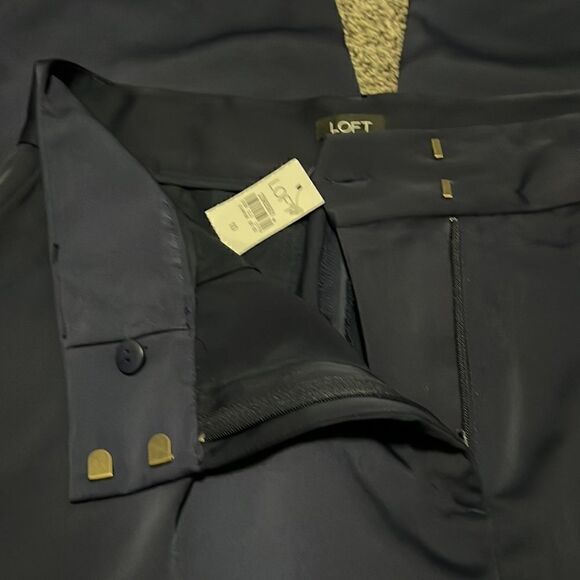 NWT - Loft - Beautiful Navy Blue Wide Leg Pants - 10 - Picture 5 of 6
